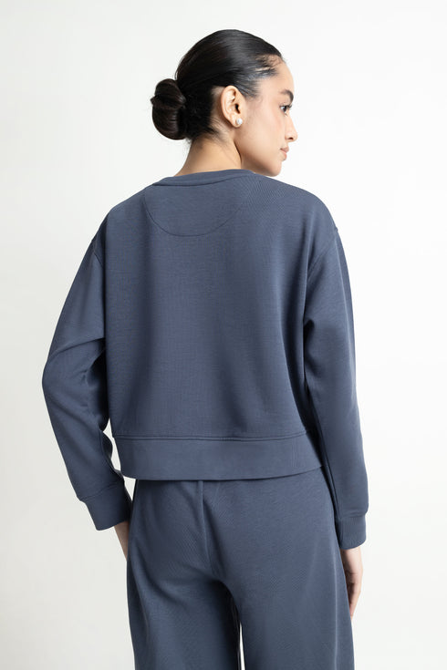 The Blue Cropped Sweats Set